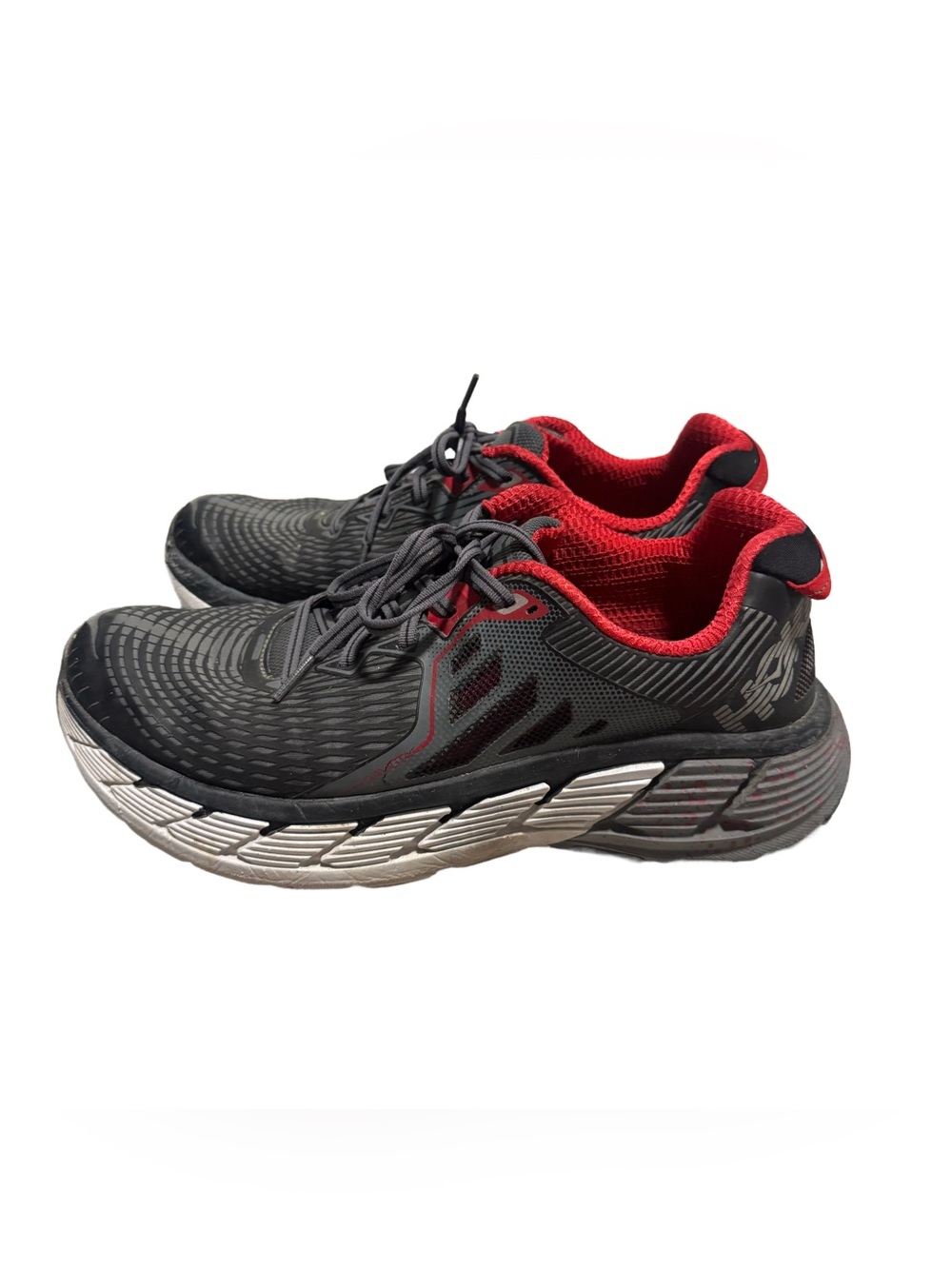 Hoka One One Gaviota Men's 11 Running Shoe Athletic Red Grey Cushioned Comfort - Picture 4 of 6